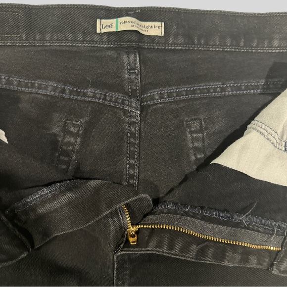 Lee Relaxed at the Waist Straight Leg Black Jeans  14 Short - Picture 7 of 16